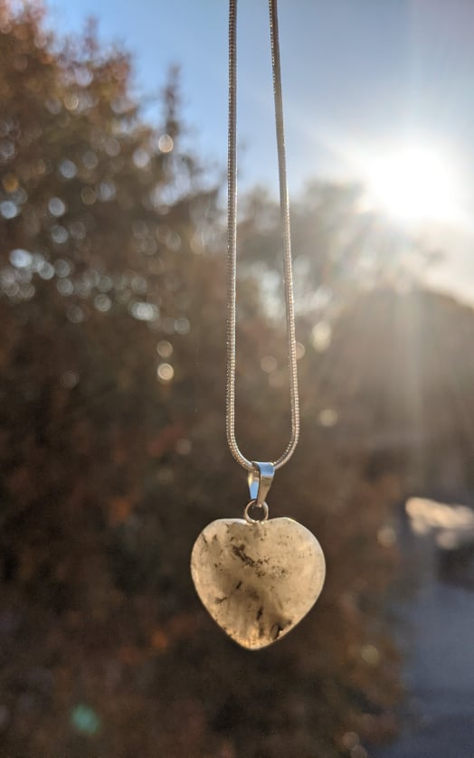 Tourmaline Quartz Heart Pendant Necklace