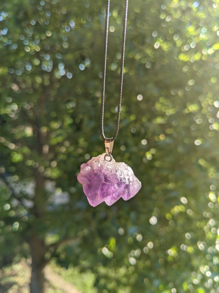 Natural Amethyst Pendant Necklace